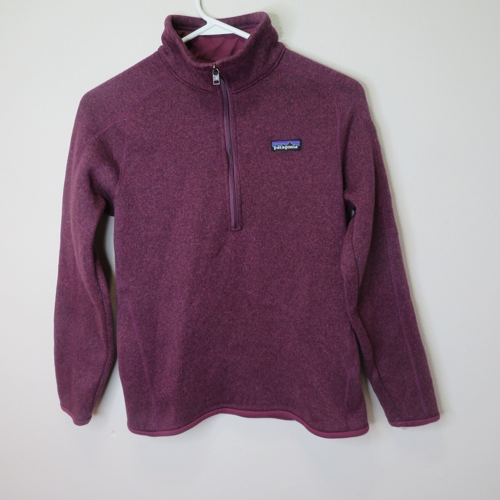 Patagonia Better Sweater 1/4 Zip Pullover Fleece Purple Heathered Knit Jacket